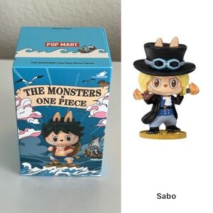 New Pop Mart The Monsters x One Piece Labubu Sabo Figure Single Clear Blind Box